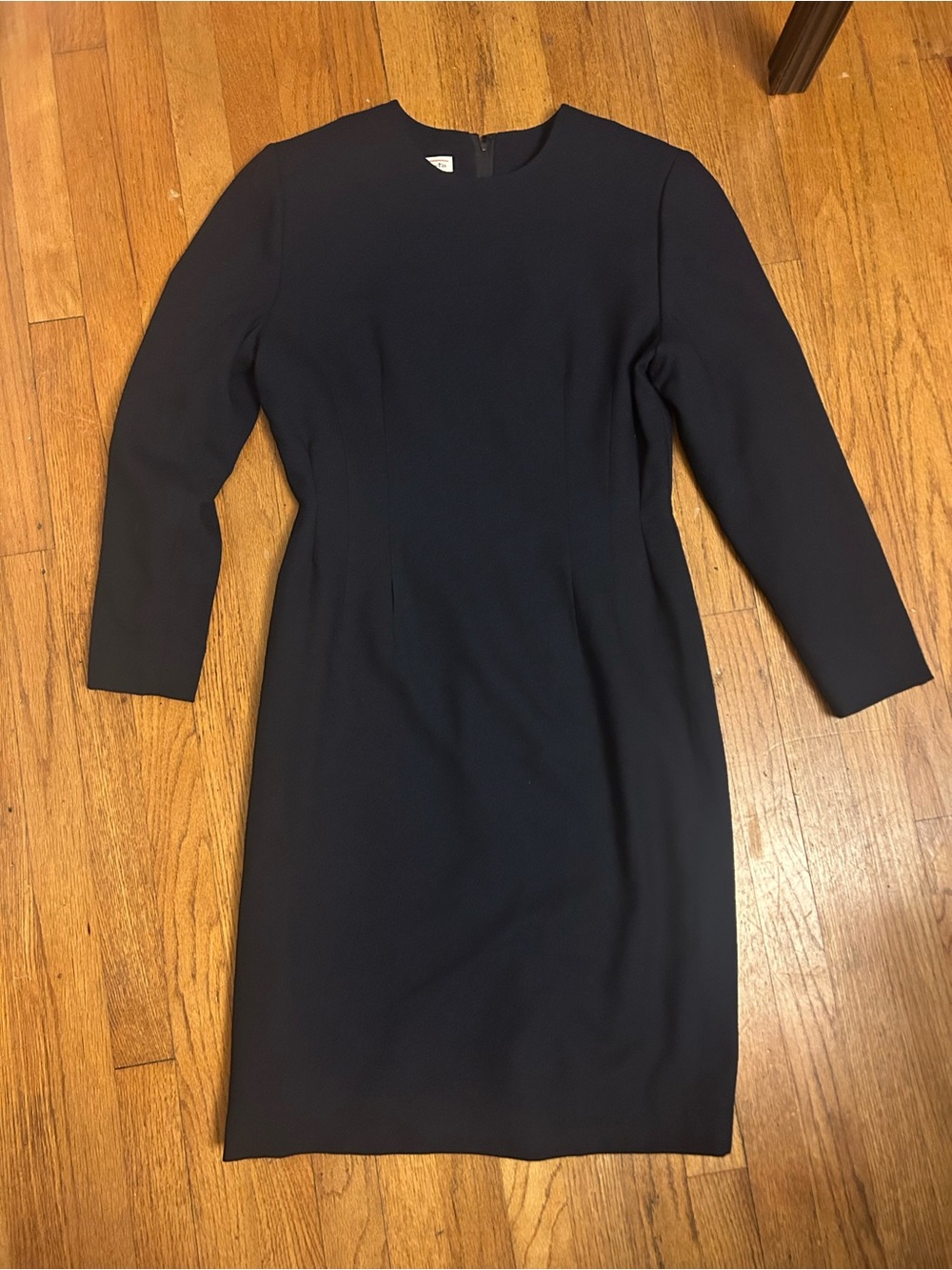 Talbots Navy Long Sleeve Midi Sheath Dress